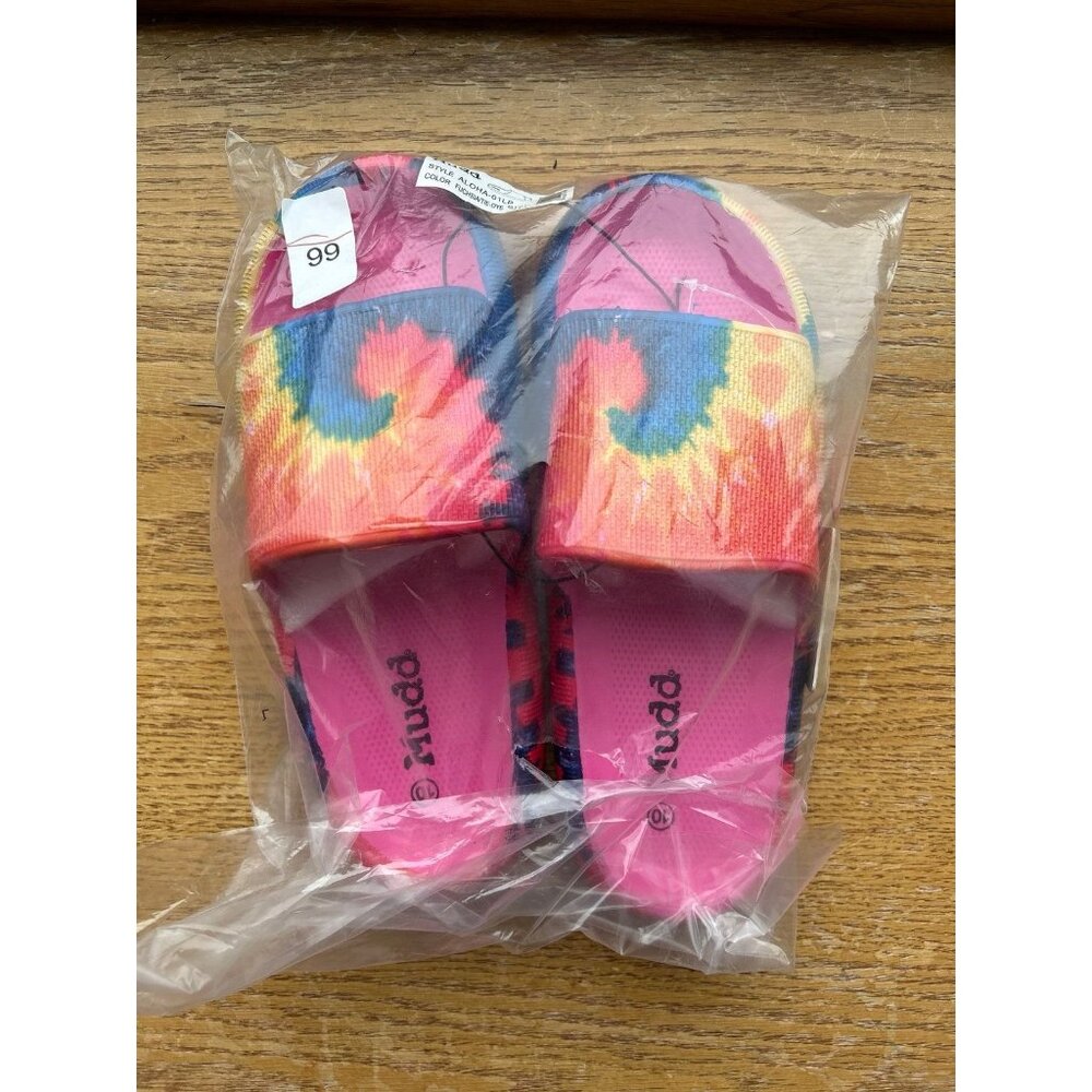 NEW Mudd Pillow Slide Tie-dye Sandals Y2K Vacation Outdoor Chic Sz  10 Slideon